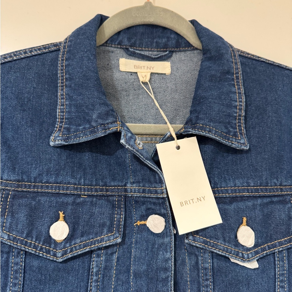 BRIT.NY | ✨NWT Jean Jacket with Chain Pattern - Picture 3 of 4